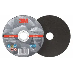 3M 87467 is a Type 1 cut-off wheel with a 5-inch diameter, 0.045-inch thickness, and 7/8-inch arbor hole. The ceramic abrasive with 36 grit is designed for cool cutting on carbon and stainless steel. This wheel is suitable for metal fabrication, maintenance, and repair tasks in industrial settings.