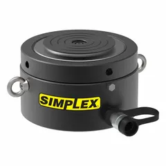 Low profile lock nut ram with 48.7 sq in effective area and 2 in nominal stroke. Used for heavy lifting, pressing, jacking, and load-holding in confined spaces.