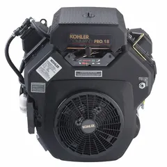 This KOHLER Command PRO Series gasoline engine delivers 19 hp with 35 lb-ft gross torque. It features electric start, a 1-1/8 in shaft diameter drilled and tapped 1-1/2 deep with 7/16-20 UNF threads. No muffler is included. Suitable for heavy-duty applications such as zero-turn mowers, turf equipment, and industrial machinery.