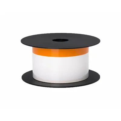 BROTHER Pre-Cut Label Stock Roll: Orange Header, 2 in, Vinyl, Orange/White - Brother Orange Header Precut Label Rolls