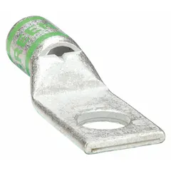 This one-hole compression lug is designed for terminating 1 AWG stranded copper wire to a 1/2 in stud or bus bar. Constructed from copper, it provides a secure, low-resistance connection in power distribution and control circuits.