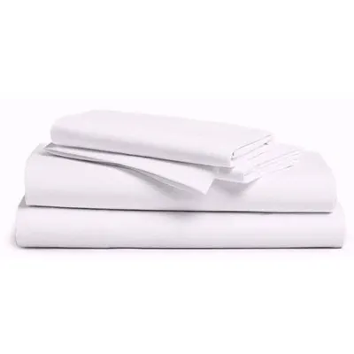 R & R TEXTILE Flat Sheet: White, 104 in Overall Lg, 66 in Overall Wd - Institutional Sheets & Pillowcases