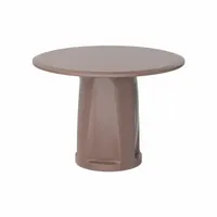 This 42-inch diameter cylinder base table from CORTECH features a brown polyethylene top with no game top design. It accepts ballast for added stability and complies with ISO 22196 antimicrobial standards. Suitable for commercial dining areas, break rooms, and other high-traffic settings