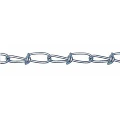 This light-duty jack utility chain is made from carbon steel with a weldless design. It has a 5-inch chain trade size and a working load limit of 55 lb. Suitable for lifting, pulling, and securing loads in industrial and maintenance applications.