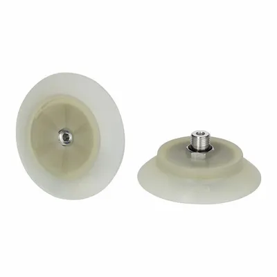 SCHMALZ Vacuum Pad Assembly: Flat, G1/4 in Vacuum Port, 87.1 mm Pad Dia - Flat Type Food-Safe Fast-Handling Vacuum Pad Assemblies