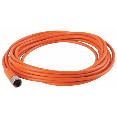 IFM Cordset: M12 Female Straight X Bare Wire, 5 Pins, Orange, PVC, 5 m Cable Lg - Single-Ended Cordsets with PVC Jacket for Flexing Applications