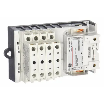 GE Lighting Magnetic Contactor: 8 Poles, 277V AC, 30 A, 2-Wire - Electrically Held Lighting Contactors