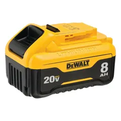 The DEWALT DCB208 is a 20V MAX* 8 Ah lithium-ion battery pack for DEWALT 20V MAX* cordless tools. It provides extended runtime for drills, saws, and impact drivers in construction and maintenance tasks. Compatible with all DEWALT 20V MAX* chargers and tools.