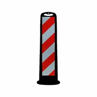 Vertical Panel: MASH/MUTCD/NCHRP-350, High-Intensity Prismatic, 45 in Ht, Grabber Top, Nestable (MPN 03-768BLK-HI)