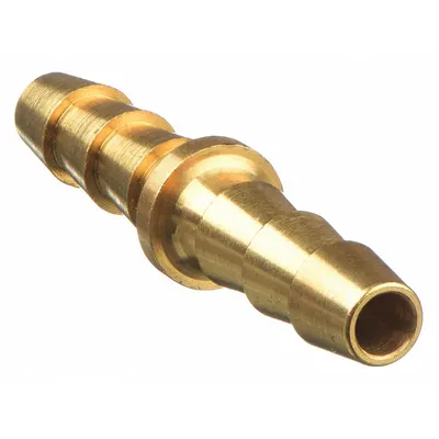 PARKER Barbed Hose Mender: For 3/16 in Hose I.D., Hose Barb x Hose Barb, Male x Male - Brass Multipurpose (Air, Water, Chemical) Rigid Barbed Hose Menders