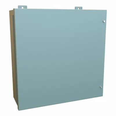 HAMMOND Enclosure: Steel, 20 in x 20 in x 7 in, NEMA 12, w/Panel, Solid Cover - Steel Dust-Tight Enclosures
