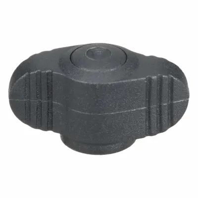 KIPP Hand Knob: Wing, Plastic w/ SS Thread, M4 Thread, 6 mm Thread Lg - Wing Knobs with Threaded Hole