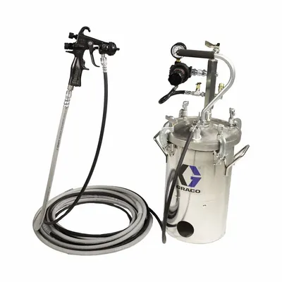 GRACO PRESSURE POT AGITATOR STELLAIR ACE: 2.5 gal Capacity (MPN 2006498) - Paint Pressure Tanks