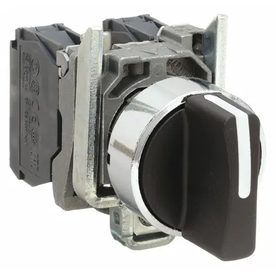 SCHNEIDER Selector Switch: 22 mm Panel Mounting Size, 3 Positions, Short Lever, 2NO - Selector Switches