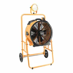 This mobile warehouse dock fan from XPOWER features an 18-inch blade and a 1/3 hp motor operating at 115V AC. It offers five speeds in a non-oscillating configuration, with an ABS housing. Suitable for air circulation in loading docks, warehouses, and workshops.