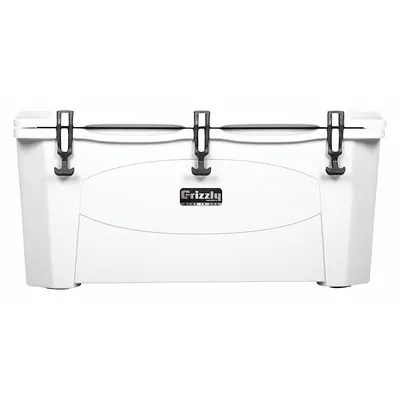 GRIZZLY COOLERS Marine Chest Cooler: White, 160 Cans, 165 qt Cooler Capacity - Heavy-Duty Chest Coolers