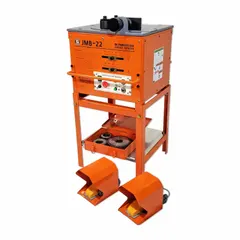 Stationary corded rebar bender for bending rebar up to #7 size. Features a maximum bending angle of 180° and operates on 115V. Weighs 219 lb. Used in concrete reinforcement and construction for precise, repetitive bending of steel reinforcement bars.