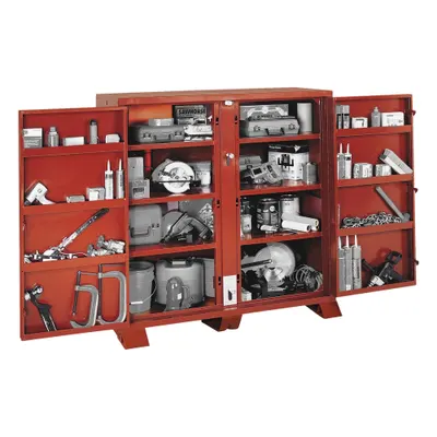 CRESCENT JOBOX Jobsite Cabinet: 60 3/4 in W x 24 1/4 in D x 60 1/4 in H, 47.5 cu ft, Padlock - Jobsite Cabinets
