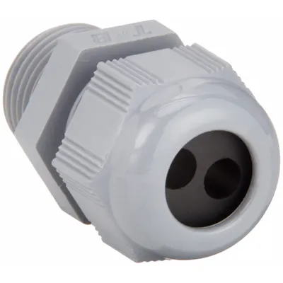 THOMAS-BETTS Liquid Tight Cord Connector: Nylon, 2 Cords, 3/4 in MNPT - Straight Plastic Multi-Cable Grips