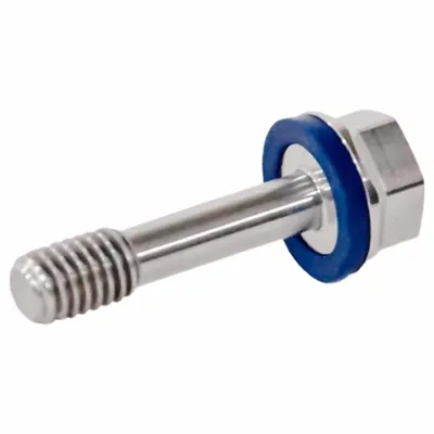 JW WINCO Hygienic Hex Head Screws: Stainless Steel, Partially Threaded, M6, 8 mm Min Thread Lg - Narrow-Shaft Hygienic Hex Head Screws with Sealing Washer