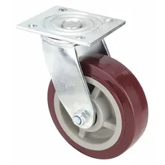 Swivel caster designed for plastic-deck platform trucks. Enables smooth directional changes in material handling applications such as lift tables and pallet positioners.