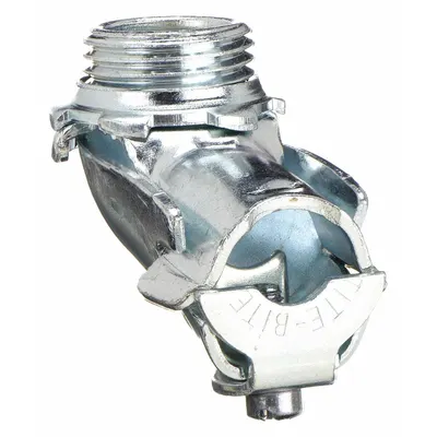 THOMAS-BETTS Connector - Saddle Style, 90 Degrees: Steel, 3/8 in Trade Size, 1/2 in MNPT - 90° Connectors - Saddle Style