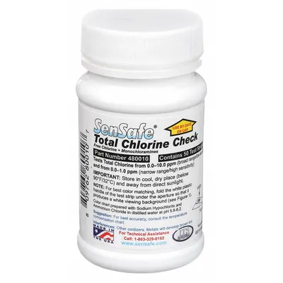 INDUSTRIAL TEST SYSTEMS Test Strips: Total Chlorine, 0 to 10 ppm Total Chlorine, Strip - Single-Parameter Test Strips