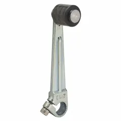 Fixed roller lever accessory for limit switches, featuring a rotary lever roller actuator with outside offset roller position. Compatible with TELEMECANIQUE SENSORS 9007C series limit switches. Arm/operator length maximum 3 inches. Used for position detection of moving parts in industrial machinery and automation systems.