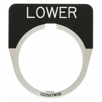 EATON Legend Plate: 30 mm Panel Mounting Size, Half-Round, 1 1/2 in Overall Wd - Push-Button Rings & Plates