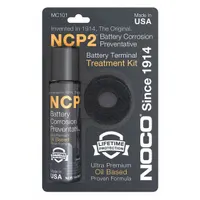 This kit includes gray felt washers and anti-corrosion spray for protecting battery terminals on side- and top-post batteries. It helps prevent corrosion to extend battery life in fleet and vehicle maintenance applications