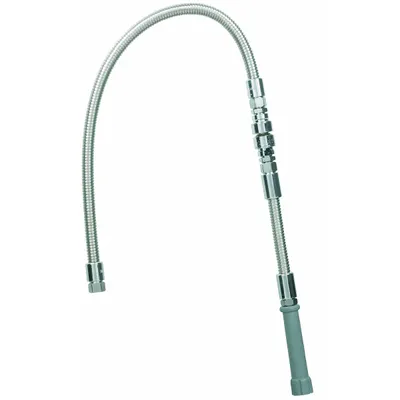 T&S BRASS Pre-Rinse Hose: Stainless Steel, Stainless Steel, 44 in Overall Lg - Faucet Sprayer Hoses