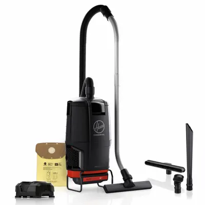 HOOVER Backpack Vacuum Kit: 91 cfm Air Flow, 13.6 lb Wt, 17 dB Sound Level, HEPA - Cordless Backpack Vacuums