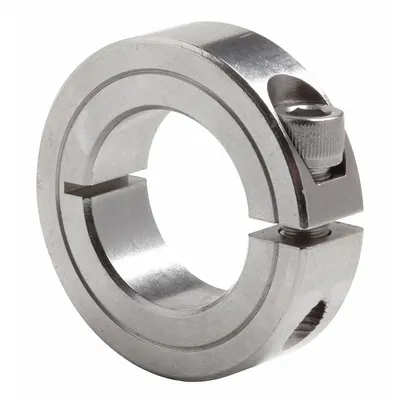 Dayton Shaft Collar: 1-Piece, Inch, Round, Clamp-On, 5/16 in Bore Dia - Stainless Steel Shaft Collars