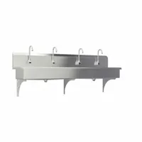 SANI-LAV Wash Station: 4 Stations, 8 in Bowl Dp, 77 in Bowl Lg, 16 1/2 in Bowl Wd, Faucet Included (MPN 58WBL)