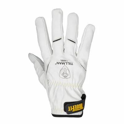 TILLMAN General Purpose Glove: Wing Thumb, Elastic Cuff, Premium, White Goatskin - MIG/TIG Welding Gloves with Goatskin Leather Palm