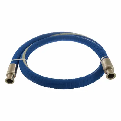 CONTINENTAL Suction and Discharge Hose: 1 in Hose Inside Dia., 200 psi, Blue - Polyethylene Potable Water Suction & Discharge Hose Assemblies with Corrugated EPDM Cover and Double Helix Wire Reinforcement