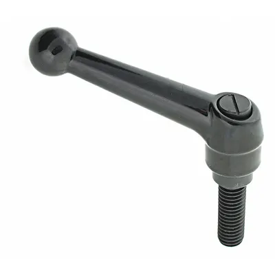 OEM Adjustable Handle: Zinc w/ Steel Thread, 3/8"-16, 3.74 in Lg - Ball-Style Adjustable Handles with Threaded Stud