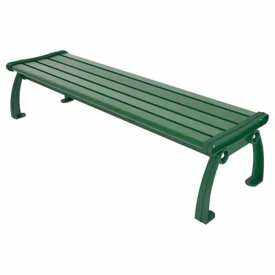 ULTRASITE Outdoor Bench: Heritage, 72 in Overall Lg, 17 in Overall Ht, Green, Green - Vandal Resistant Resinwood Benches