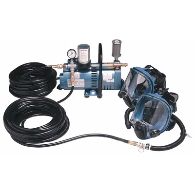 ALLEGRO Supplied Air Pump Package: 50 ft Hose Lg, 3/4 hp Pump Horsepower, Full Face Mask - Allegro Complete SAR Systems