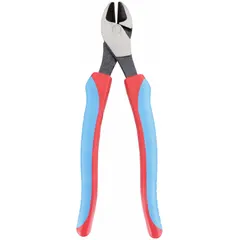 Straight, oval flush-cut diagonal pliers with 3/4 in jaw length and 1 1/4 in jaw width. Designed for cutting soft wire in maintenance, electrical, and assembly tasks. Manual operation, no insulation or magnetic properties.
