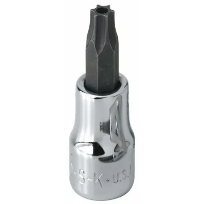 SK PROFESSIONAL TOOLS Socket Bit: 1/4 in Drive Size, Security Torx Tip, T30 Tip Size - Security Torx Bit Sockets