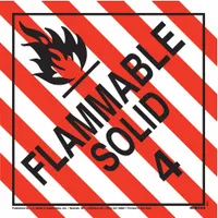 JJ KELLER DOT Container Placard: Flammable Solid, 10 3/4 in x 10 3/4 in, 10 3/4 in Label Ht, Placard (MPN 631)
