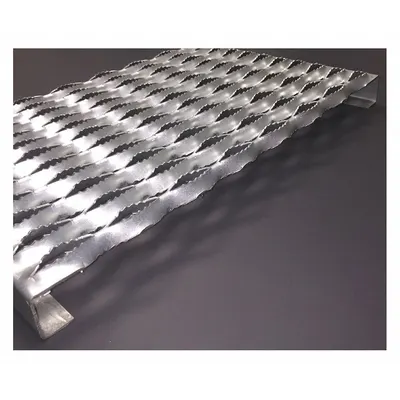 OEM Ladder Tread Channel: Channel, Serrated, Steel - Stair Treads & Channels