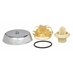 Plastic vacuum breaker with chrome finish for faucet backflow prevention. Includes plastic lock cap. Rated for maximum pressure of 125 psi. Overall width 1 7/8 in. Used in commercial plumbing systems to prevent backflow of contaminated water into potable water lines.