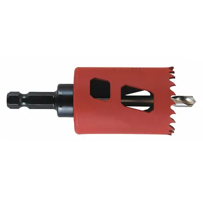 MORSE Hole Saw: 1 1/8 in Saw Dia., 5/6 Teeth per Inch, 1 7/8 in Max. Cutting Dp - Multi-Material-Cutting Hole Saws with Attached Arbor