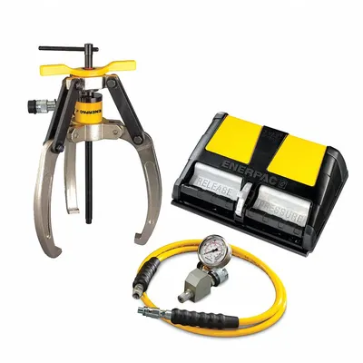ENERPAC Hydraulic Puller Set: 10 ton Capacity with Attachments - Ram Puller Sets