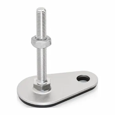 JW WINCO Male-End Leveling Mount: Swiveling Stud, 3/8"-16 Thread Size - Non-Skid Male Leveling Mounts