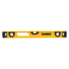 This 24-inch magnetic I-beam level features a side-read-only acrylic block and rare earth magnets for secure attachment to ferrous surfaces. The aluminum frame provides a lightweight yet rigid platform for leveling and plumbing tasks in construction and metalwork.