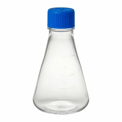 OEM PETG Erlenmeyer Flask, 500 mL (16.91 fl oz), Sterile - Plastic Erlenmeyer Flasks