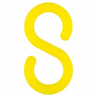 APPROVED VENDOR S-Hook for Plastic Chain Barrier: Yellow, 2 93/100 in Overall Lg, 9/25 in Overall Wd (MPN 80302-10)